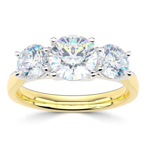 ggv0507e18 rich briljant 3 steens 1,00 ct geelgoud Solitaire ring diamanten ring verlovingsring trouwring met diamant